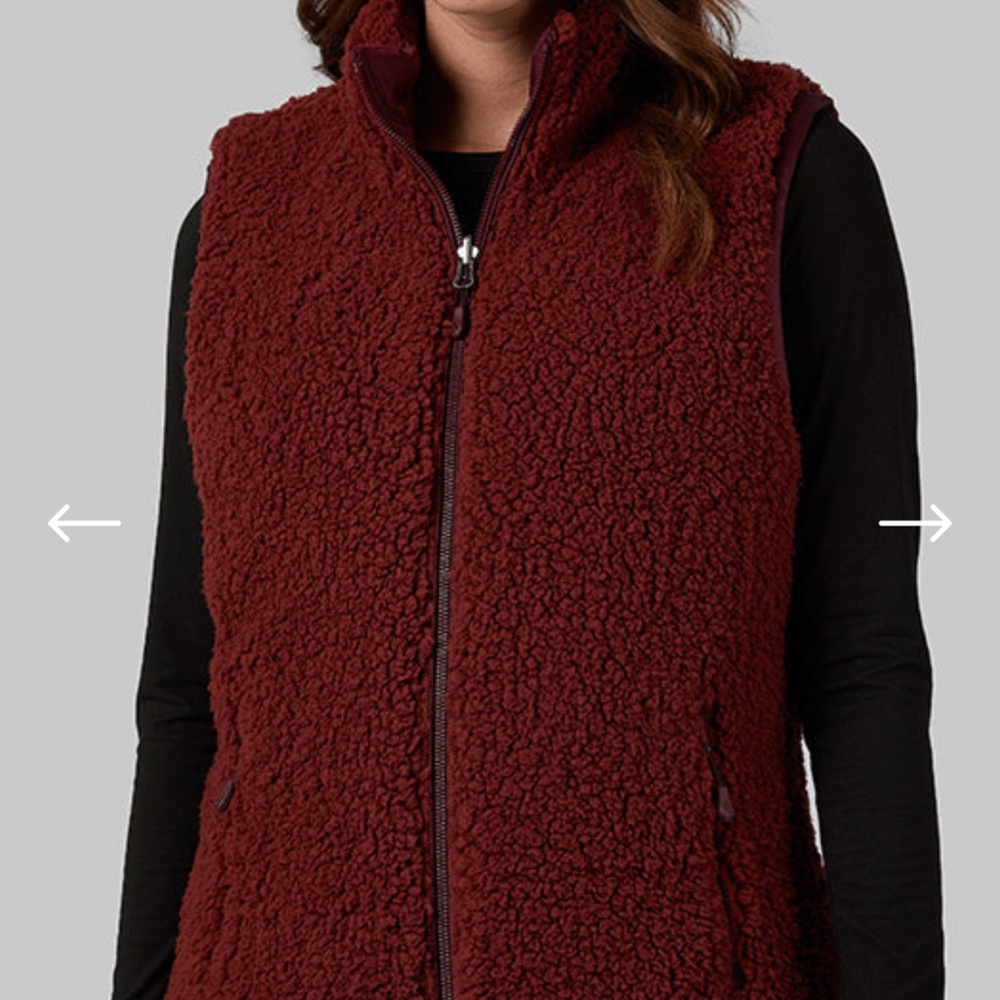 32 Degrees Dark Maroonish REVERSIBLE SHERPA-LINED VEST